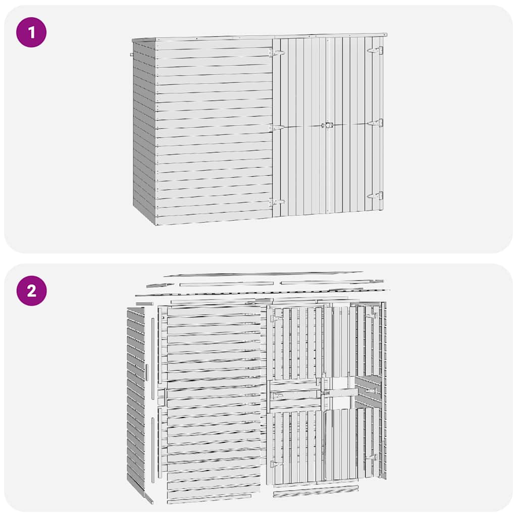 Garten-Gerätehaus 232 x 110 x 170 cm Kiefernholz Imprägniert