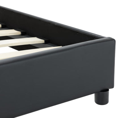 Bettgestell Schwarz Kunstleder 90 x 200 cm