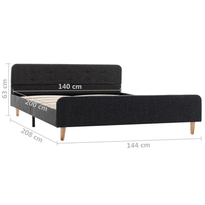 Bettgestell Dunkelgrau Sackleinen 140x200 cm