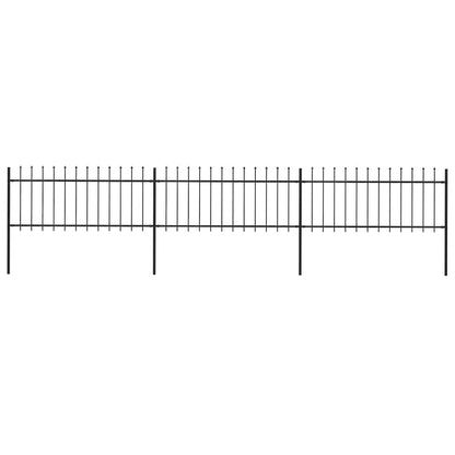 Gartenzaun mit Speerspitze Stahl 537 x 80 cm Schwarz