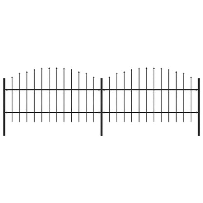 Gartenzaun mit Speerspitze Stahl 359 x 100 cm Schwarz