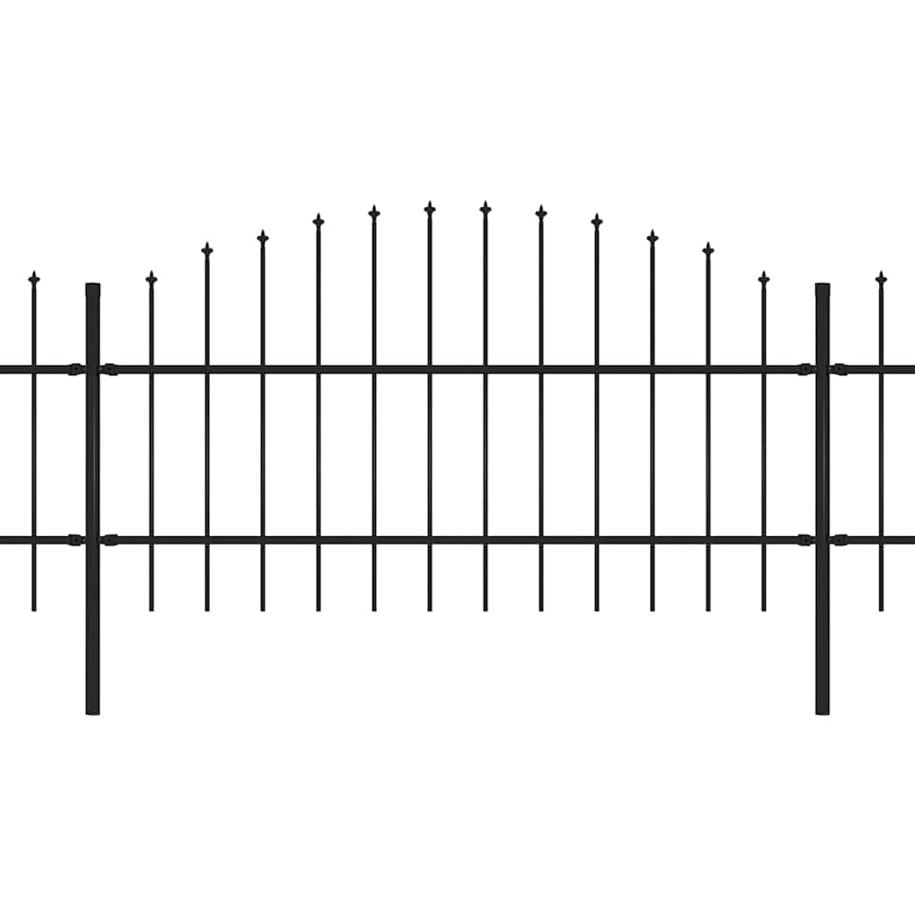 Gartenzaun mit Speerspitze Stahl 714,5 x 100 cm Schwarz