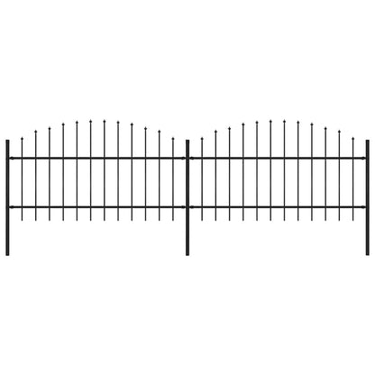 Gartenzaun mit Speerspitze Stahl 359 x 125 cm Schwarz