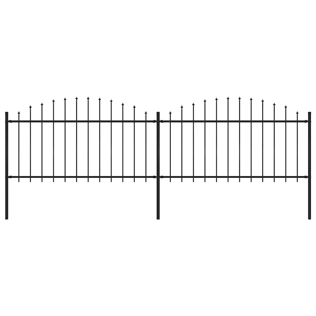 Gartenzaun mit Speerspitze Stahl 359 x 150 cm Schwarz