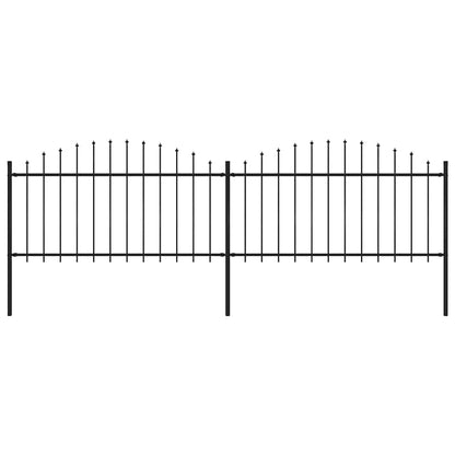 Gartenzaun mit Speerspitze Stahl 359 x 150 cm Schwarz