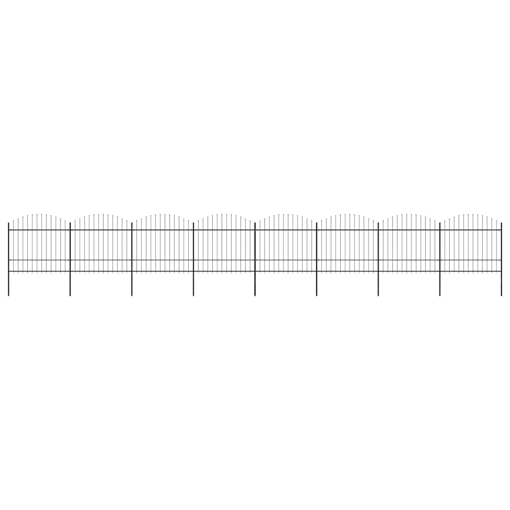 Gartenzaun mit Speerspitze Stahl 1426 x 175 cm Schwarz