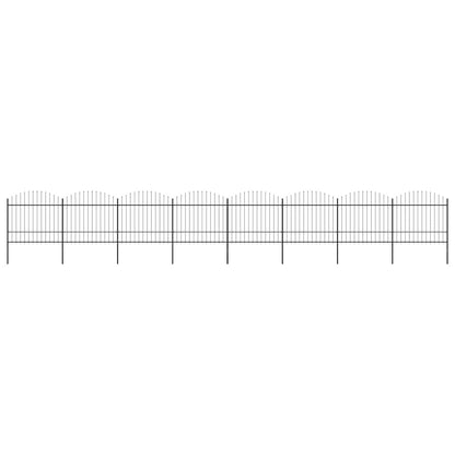 Gartenzaun mit Speerspitze Stahl 1426 x 175 cm Schwarz