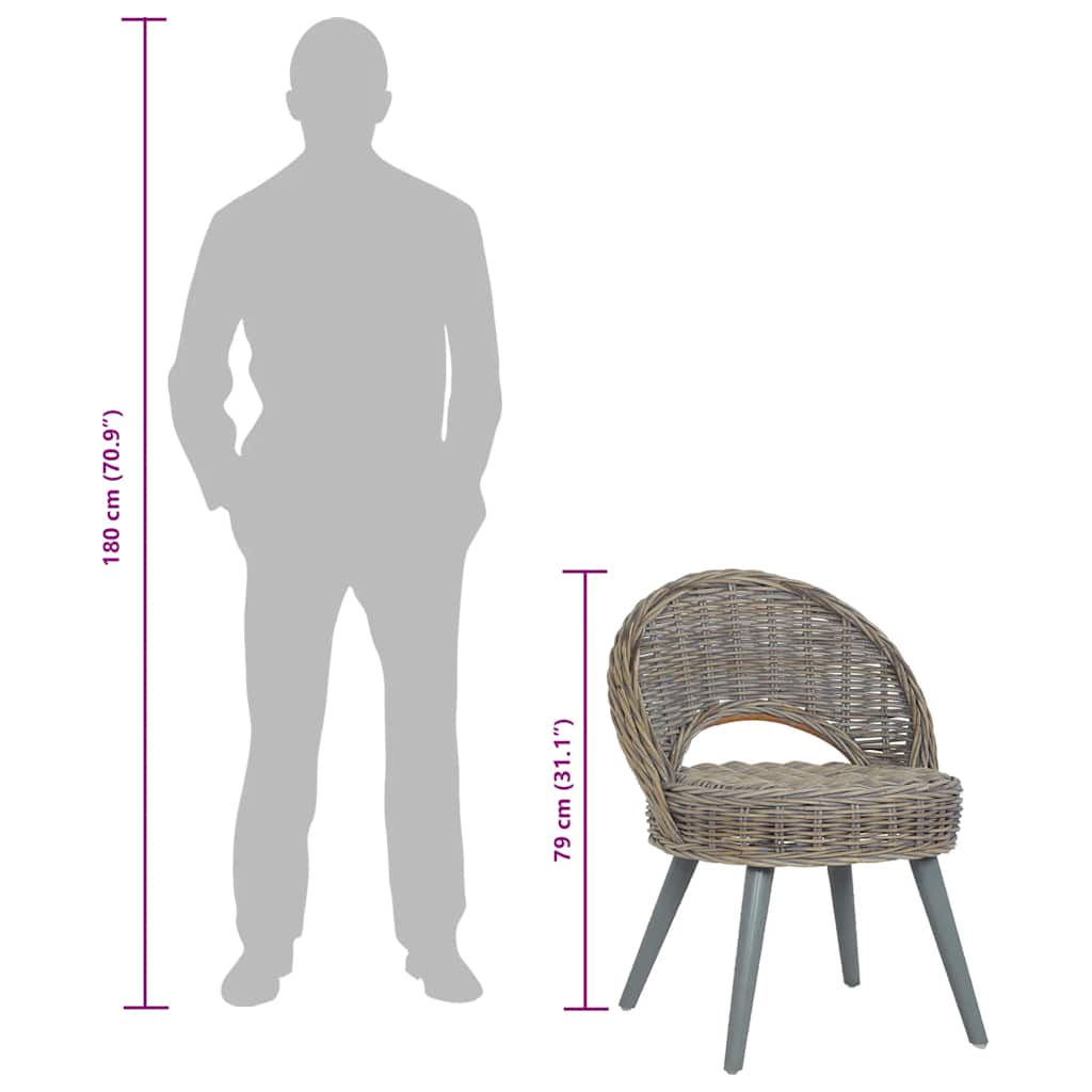 Sessel Kubu-Rattan Grau