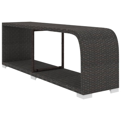 11-tlg. Garten-Lounge-Set mit Auflagen Poly Rattan Schwarz