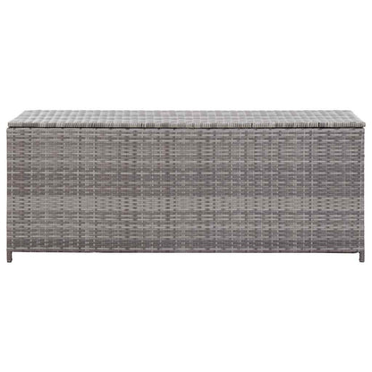 Garten-Auflagenbox Grau 150x50x60 cm Poly Rattan