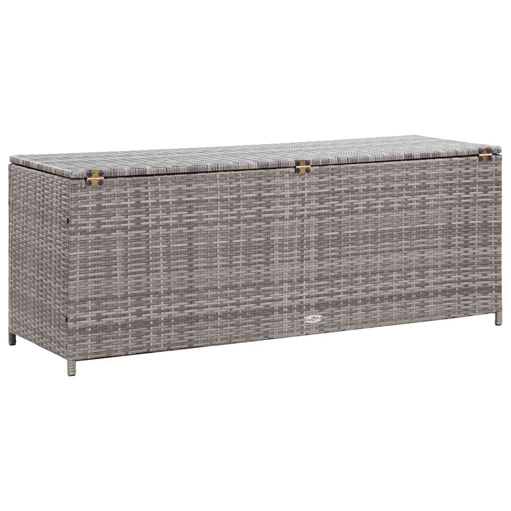Garten-Auflagenbox Grau 150x50x60 cm Poly Rattan