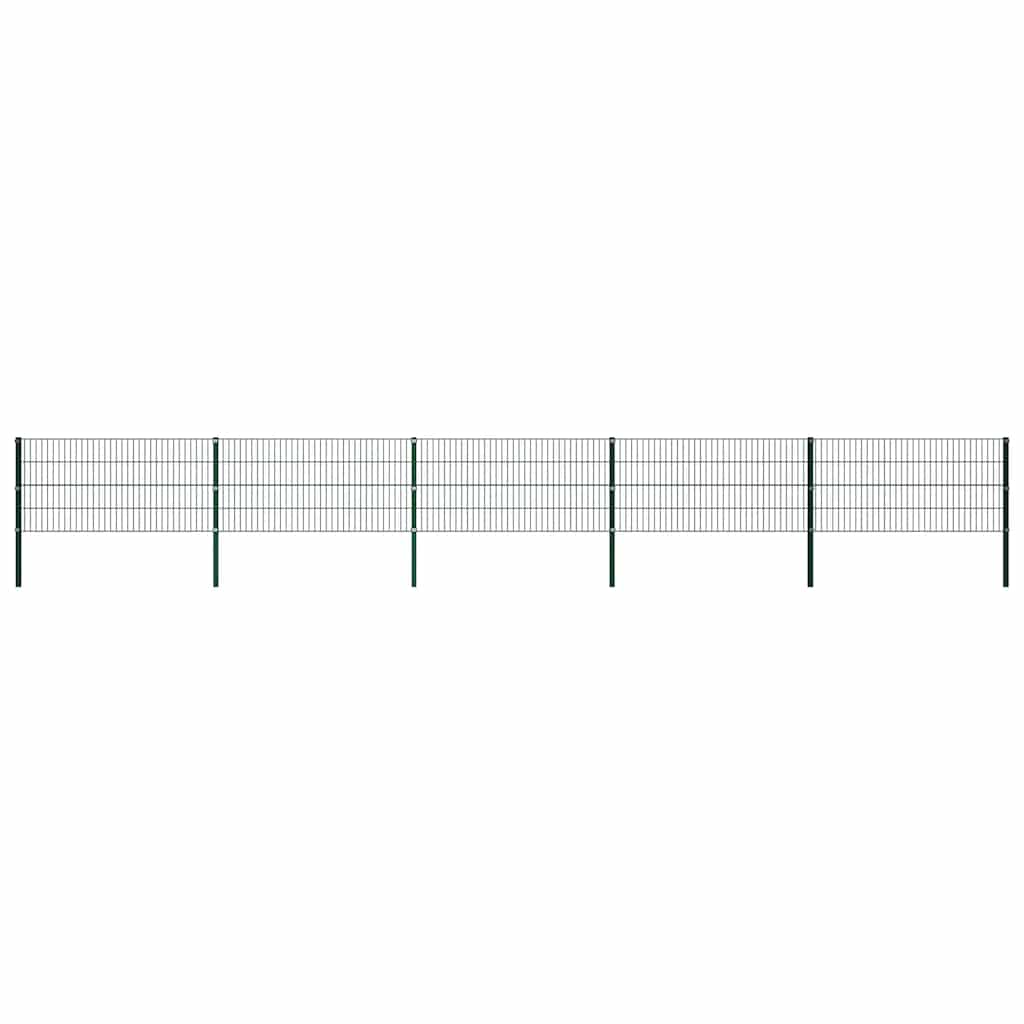 Zaunelement mit Pfosten Eisen 867 x 80 cm Grün