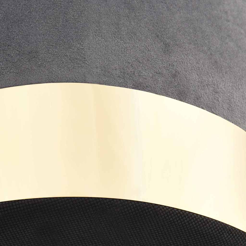 Hocker Dunkelgrau und Golden Samt 28 x 36 cm