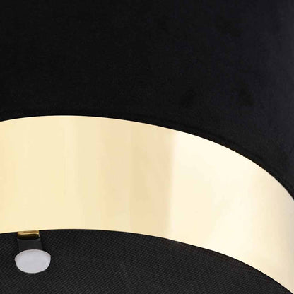 Hocker Schwarz und Golden Samt 28 x 36 cm