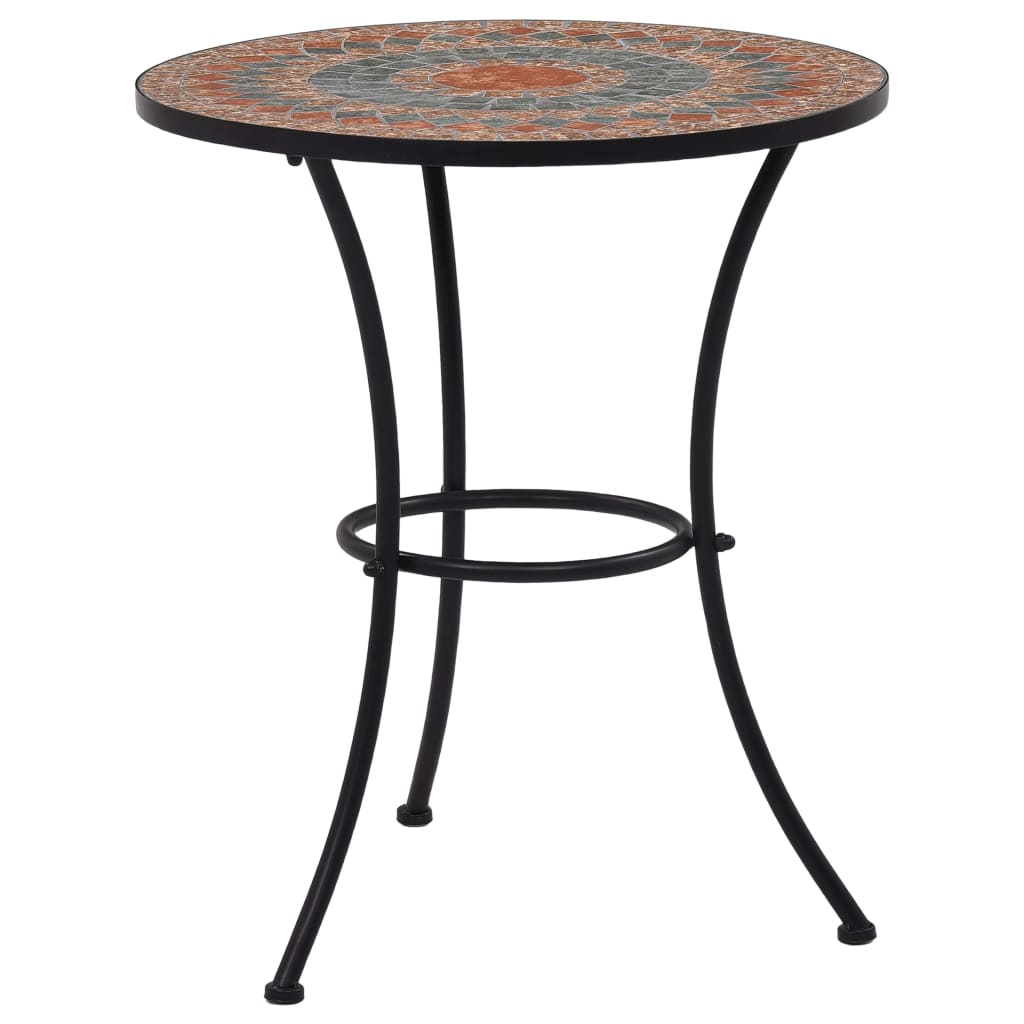 Mosaik-Bistrotisch Orange/Grau 60 cm Keramik