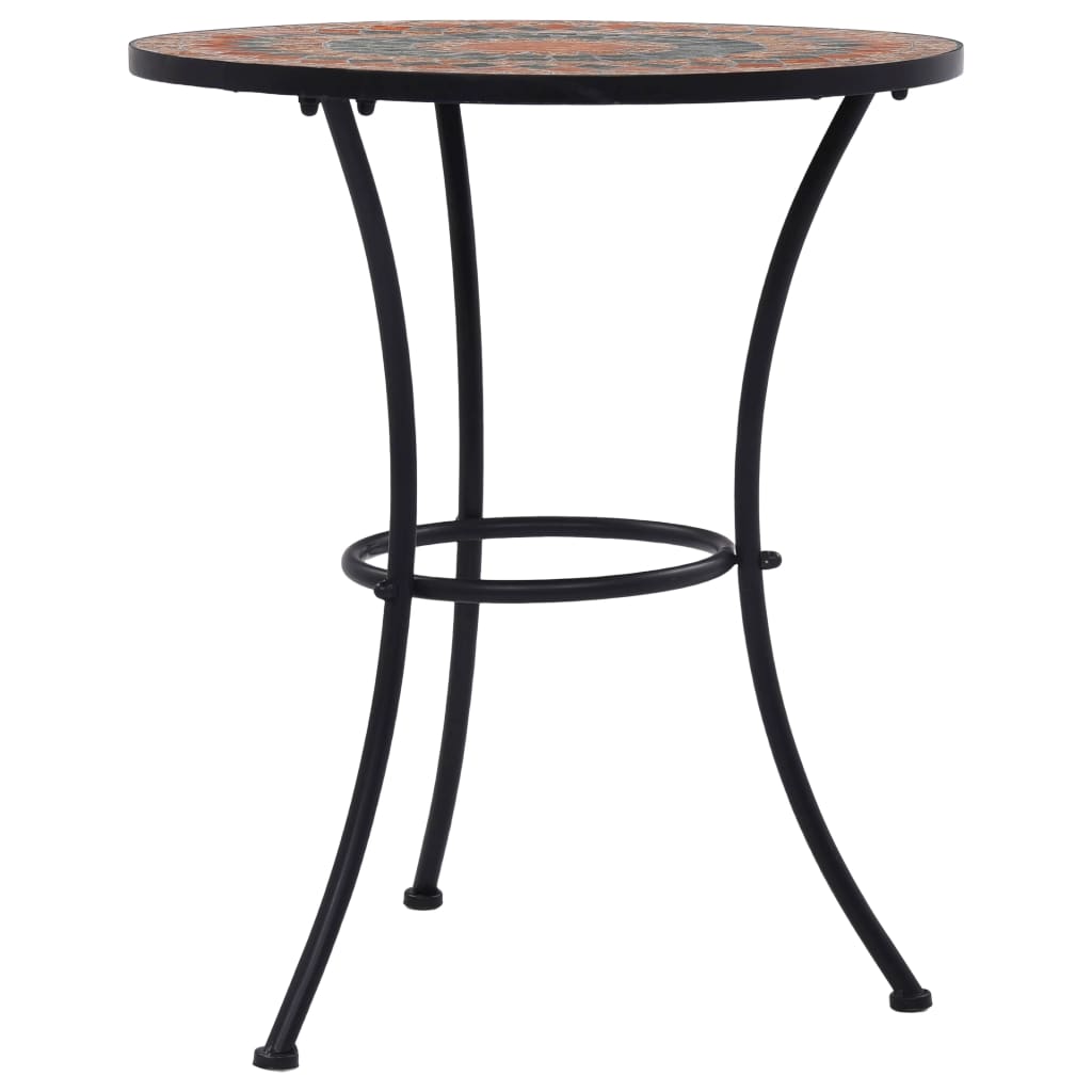 Mosaik-Bistrotisch Orange/Grau 60 cm Keramik