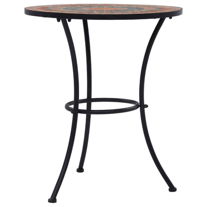 Mosaik-Bistrotisch Orange/Grau 60 cm Keramik