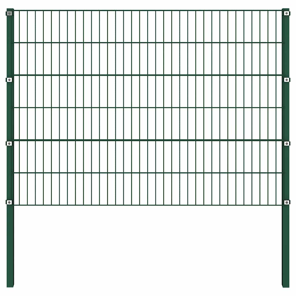 Zaunelement mit Pfosten Eisen 867 x 120 cm Grün