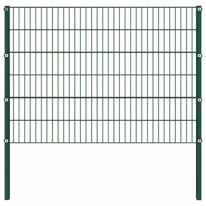Zaunelement mit Pfosten Eisen 867 x 120 cm Grün