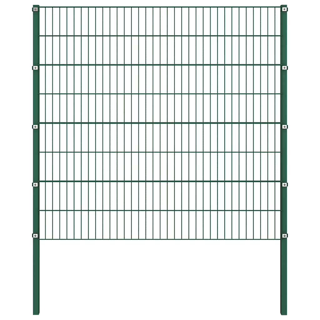 Zaunelement mit Pfosten Eisen 694,5 x 160 cm Grün