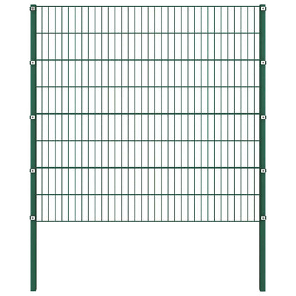 Zaunelement mit Pfosten Eisen 694,5 x 160 cm Grün