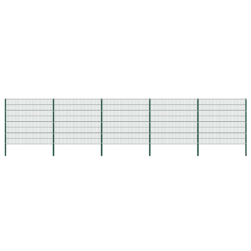 Zaunelement mit Pfosten Eisen 867 x 160 cm Grün