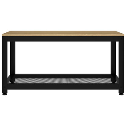 Couchtisch Hellbraun und Schwarz 90x45x45 cm MDF und Eisen