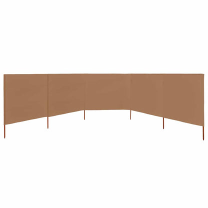 5-teiliges Windschutzgewebe 600 x 120 cm Taupe