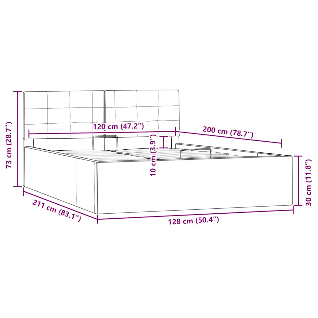 Stauraumbett Hydraulisch Cappuccino-Braun Kunstleder 120×200 cm