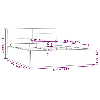 Stauraumbett Hydraulisch Cappuccino-Braun Kunstleder 120×200 cm