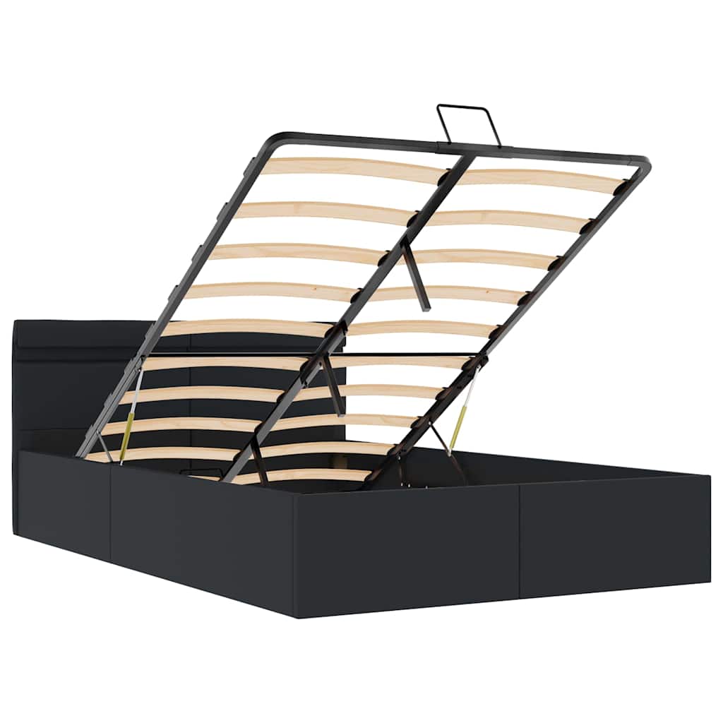 Bett mit Bettkasten Hydraulisch LED Kunstleder 120x200 cm