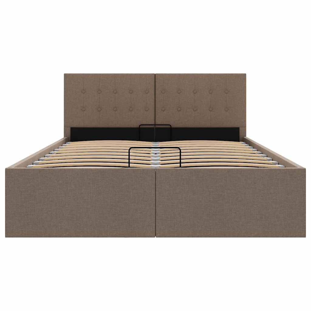 Stauraumbett Hydraulisch Taupe Stoff 120×200 cm