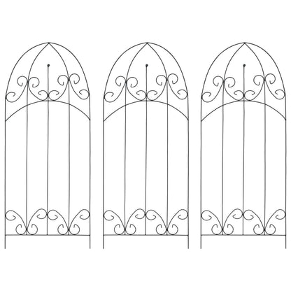 Rankgitter 3 Stk. Schwarz 40×100 cm Eisen
