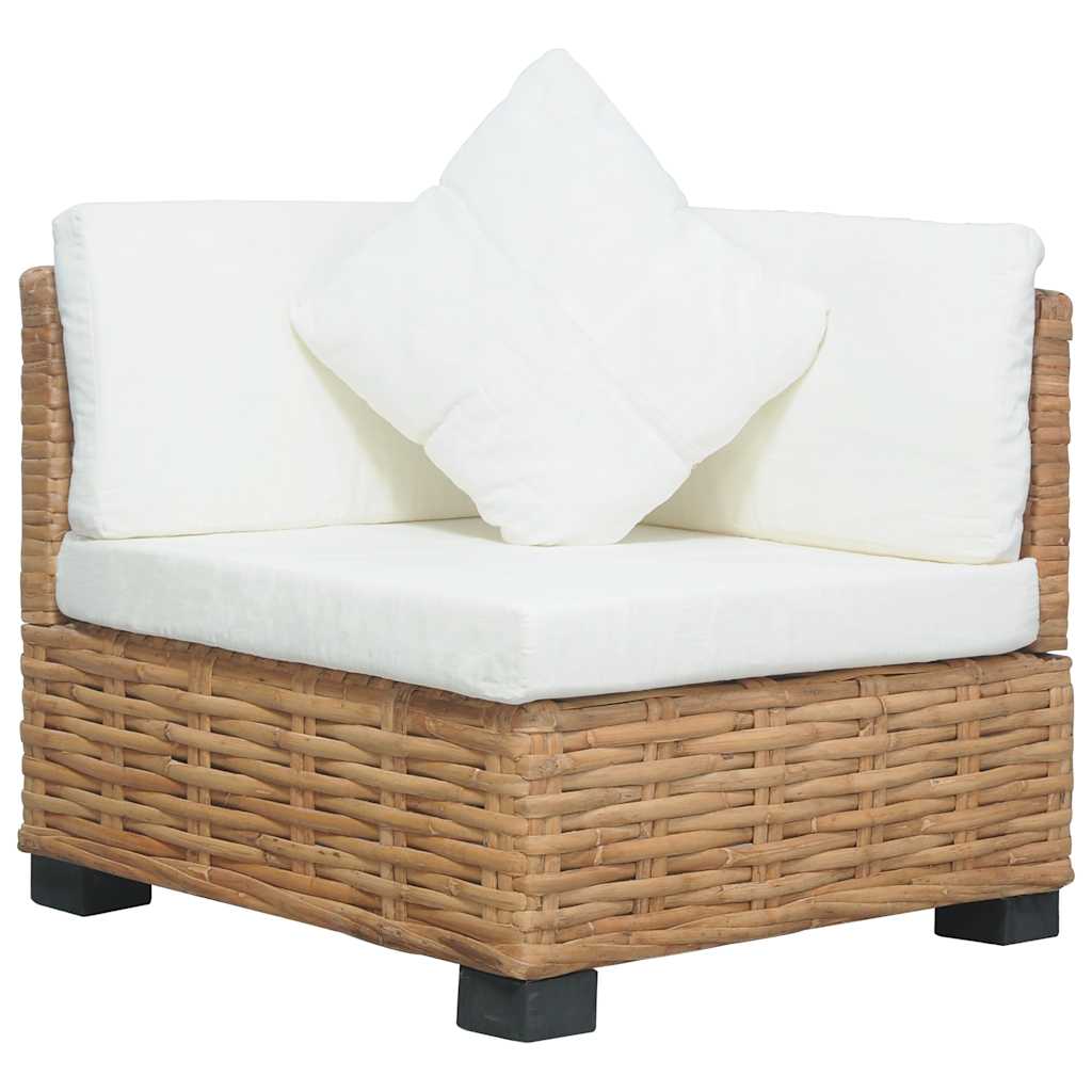 Ecksofa mit Kissen Natürliches Rattan