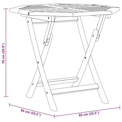 Klappbarer Gartentisch 85x85x76 cm Teak Massivholz