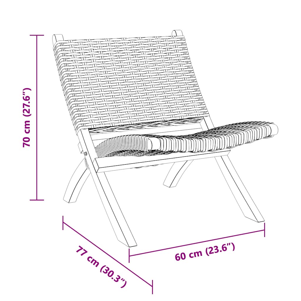 Relaxstuhl Weiß Natur Kubu-Rattan und Massivholz Mahagoni