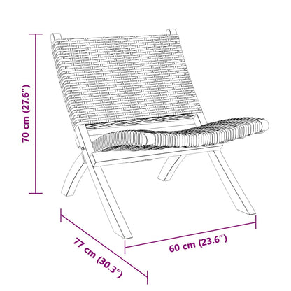 Relaxstuhl Weiß Natur Kubu-Rattan und Massivholz Mahagoni