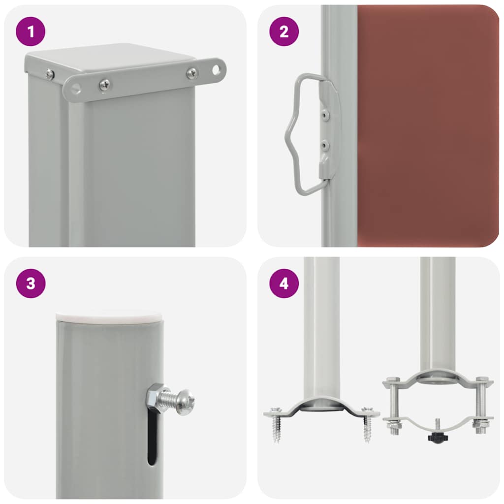 Ausziehbare Seitenmarkise 100x300 cm Braun