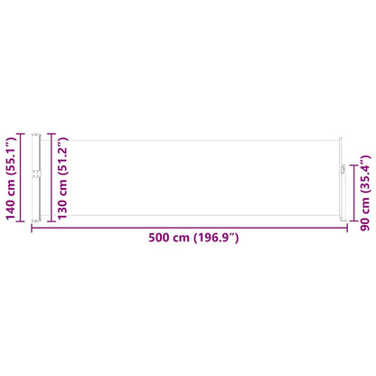Ausziehbare Seitenmarkise 140×500 cm Grau