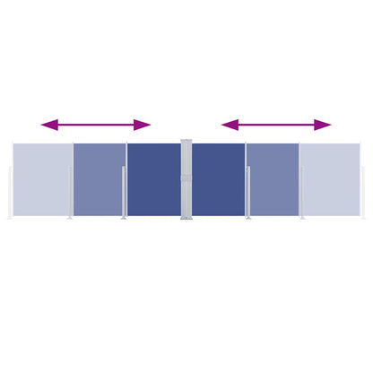 Ausziehbare Seitenmarkise Blau 140 x 600 cm