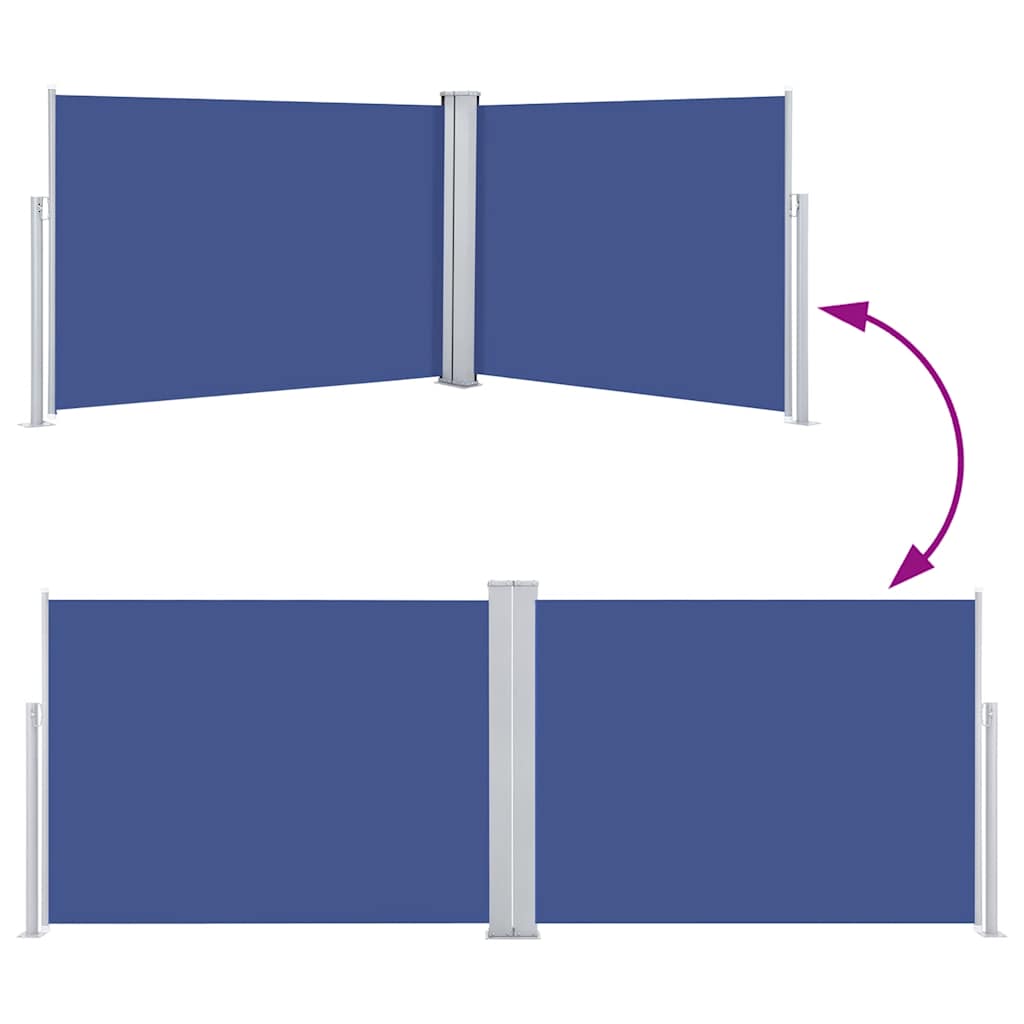 Ausziehbare Seitenmarkise Blau 120 x 1000 cm