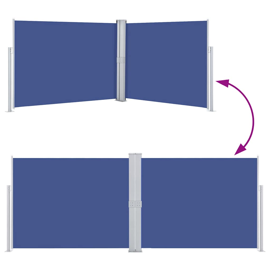 Ausziehbare Seitenmarkise Blau 140 x 1000 cm