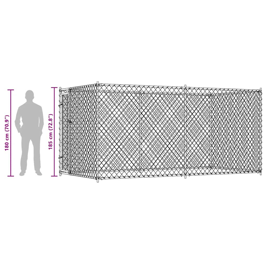 Outdoor-Hundezwinger 382x192x185 cm