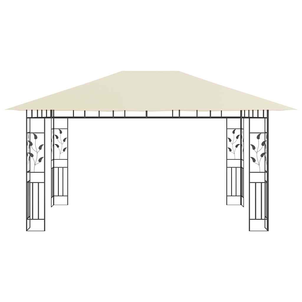 Pavillon mit Moskitonetz 4x3x2,73 m Creme 180 g/m²
