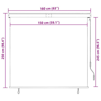 Außenrollo 160x250 cm Weiß und Orange