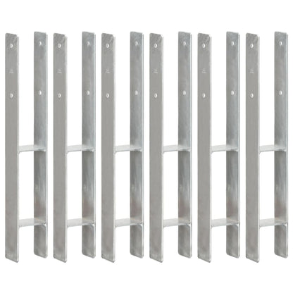 Pfostenträger 6 Stk. Silbern 8×6×60 cm Verzinkter Stahl
