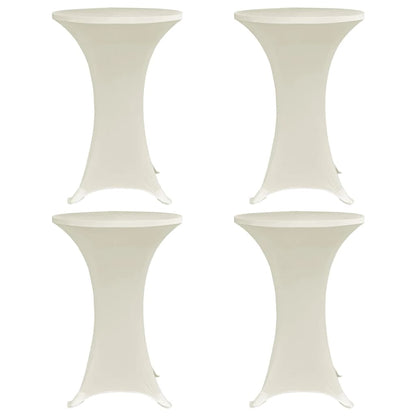 Stehtischhussen 4 Stk. Ø 80 cm Creme Stretch