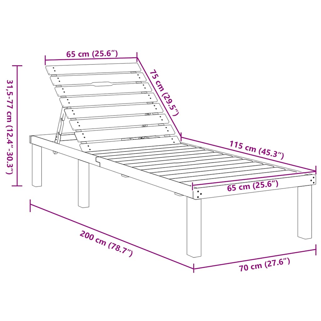 Sonnenliege Kiefernholz Imprägniert