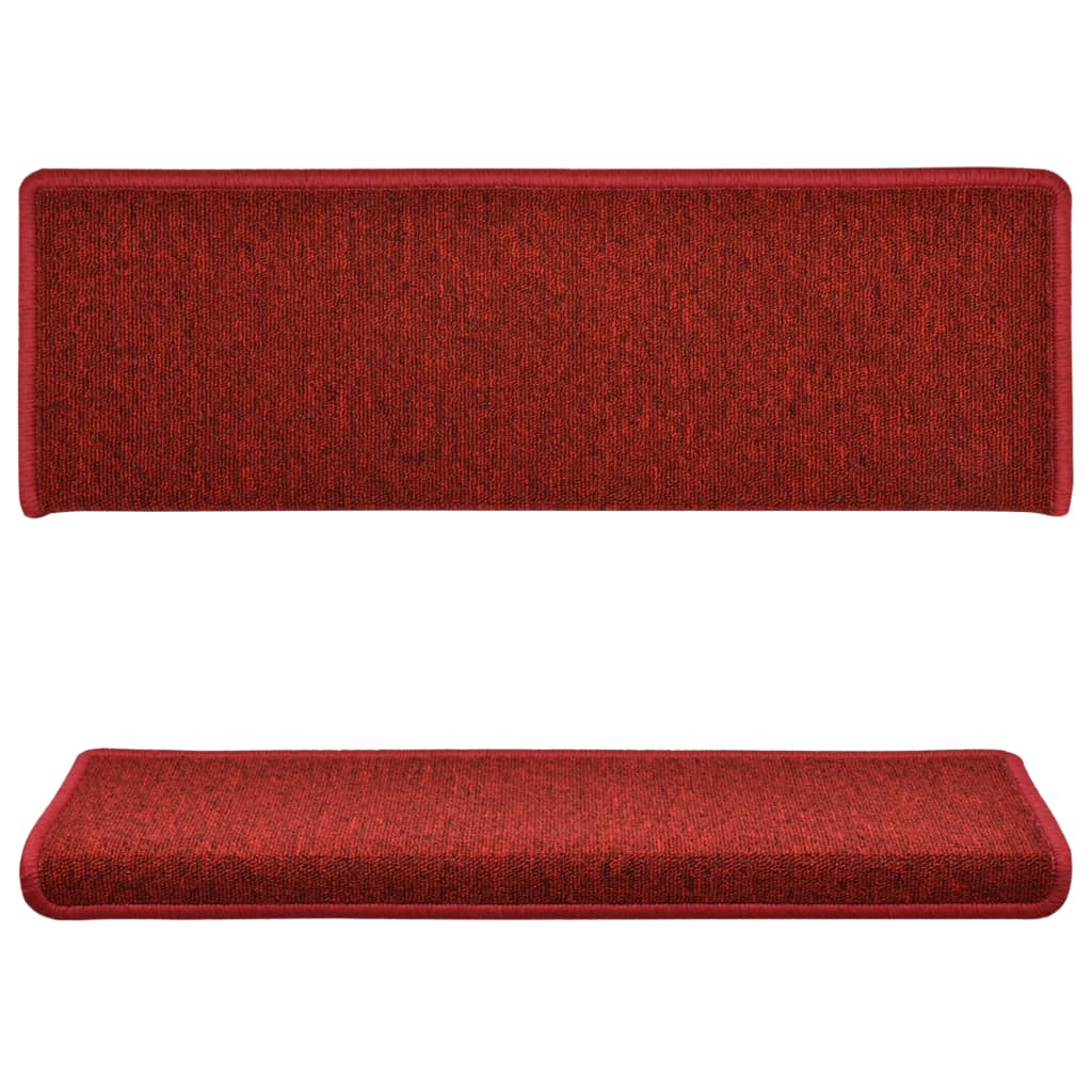 Stufenmatten 15 Stk. 65x21x4 cm Rot Rechteckiger Rand