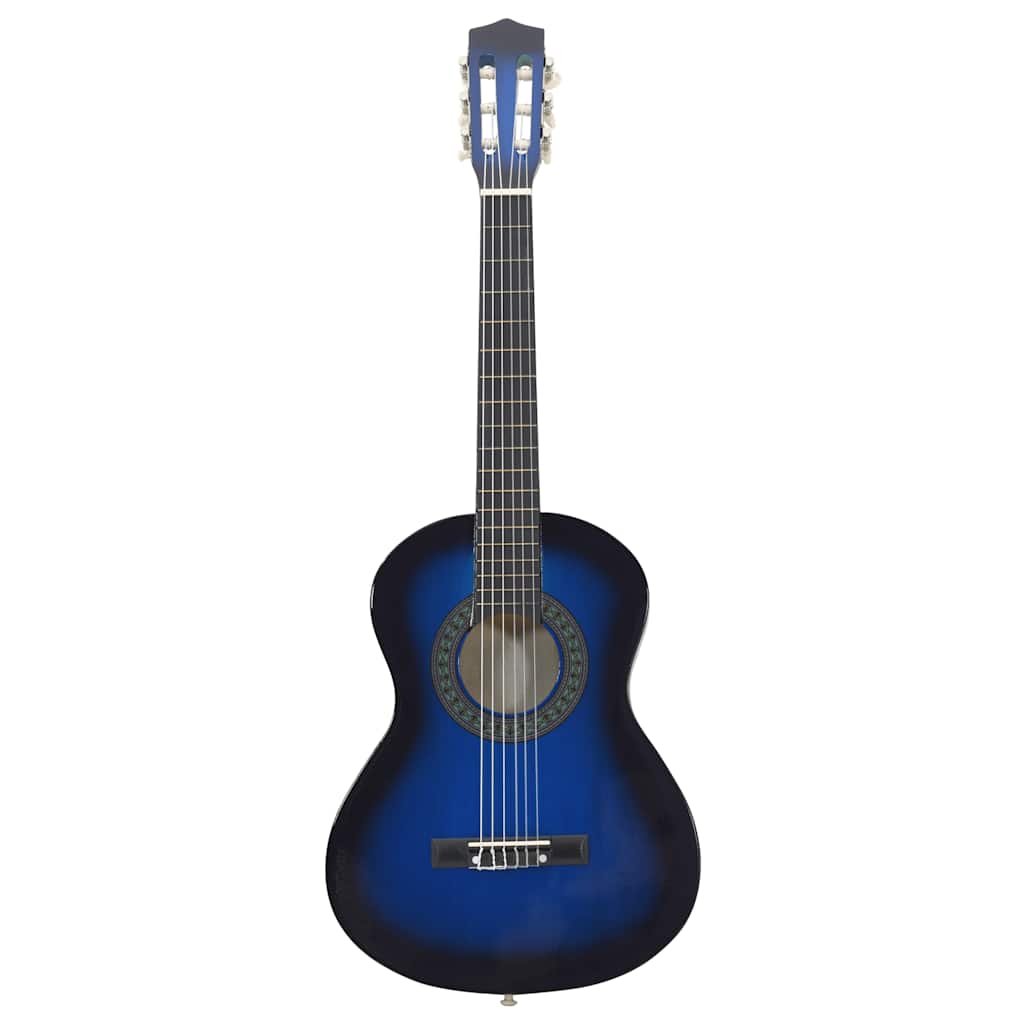 8-tlg. Klassische Gitarre Set für Anfänger Blau 1/2 34"